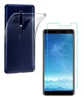 For NOKIA 8 TEMPERED GLASS SCREEN PROTECTOR + CLEAR SILICONE TPU CASE GEL COVER