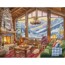 Counted Cross Stitch Kit Winter Lodge DIY Letistitch
