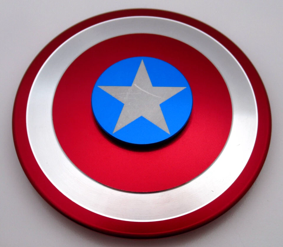 Capitán América Fidget Spinner Escudo de Metal Estrella Rojo Azul Marvel Foto 3 de 4