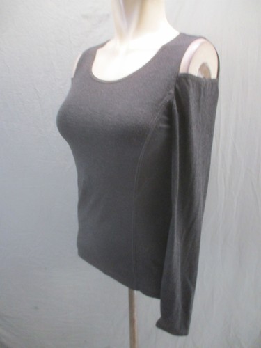 ZELLA GIRL Size XL(14-16) Girls Black Long Cold Shoulder Sleeve Athletic Top 727 - Picture 3 of 9