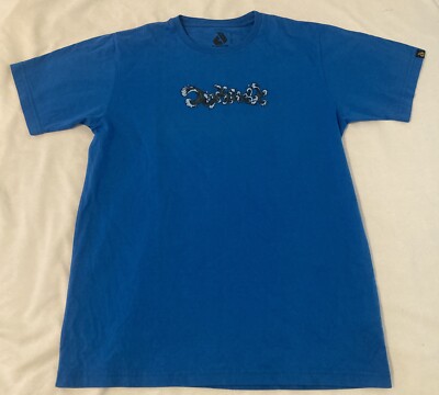 Dunkelvolk L Large Short Sleeve Cotton T-Shirt Blue Peru Surf Skateboard  BMX