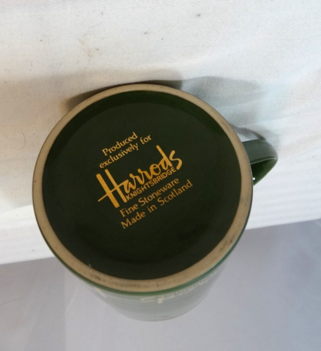 Vintage Harrods Knightsbridge Olivgrün 8 Unzen Kaffeebecher Hergestellt in Schottland - Bild 3 von 4