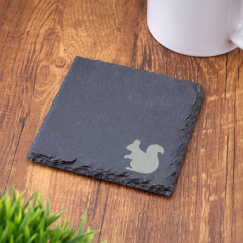 Animal Coasters Deer Bee Fox Laser Engraved Slate Coffee Tea Gift Novelty - Picture 32 of 32