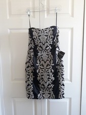 NEW Black Cocktail Dress Size 4 Embroidered WHouse BMarket