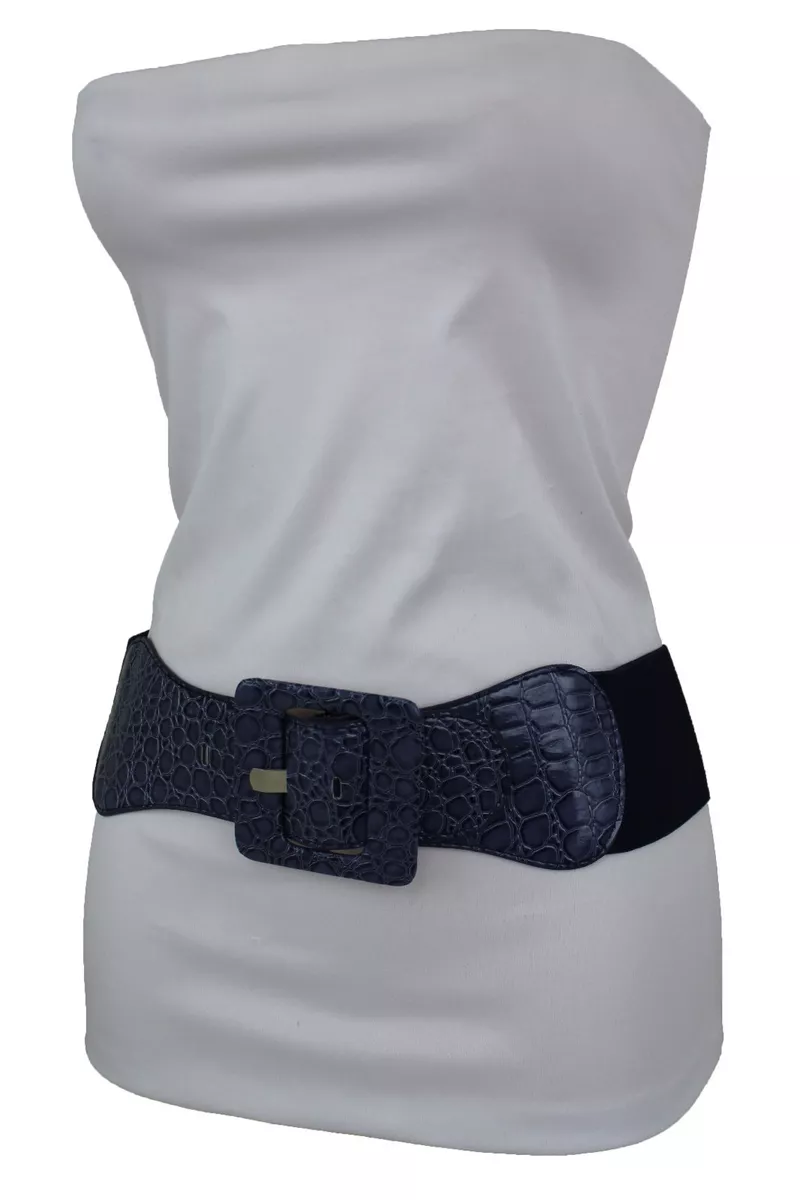 Ceinture large top femme bleu marine