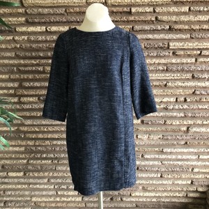 Joules-Clothing-Averil-Navy-Blue-Tweed-Like-Sheath-Dress-Size-6