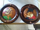 Paire de tableaux Ronds Normands Sur Bois