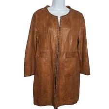 Vintage Peruzzi Firenze Italian Brown Cognac Soft Leather Jacket Xl