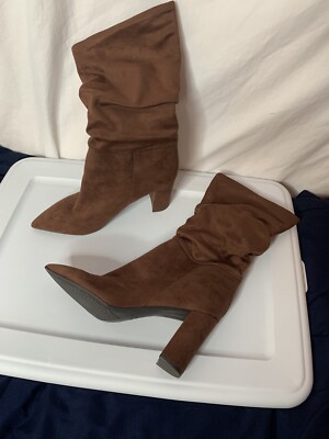 Galley Marc Fisher Slouchy Boots Marc Fisher Slouch Suede Women’s Boots,  Size10M, Block Heels, Pointy Toe