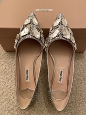 Miumiu ballerinas/flats Calzature Donna Argento Silver Glitte Shoes ER 34/ US 5