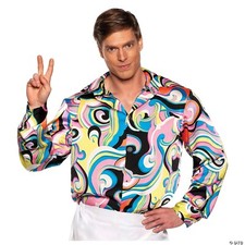 60S 70S ADULT MENS DISCO COSTUME SHIRT DANCE FEVER SATURDAY NIGHT PIMP PURPLE