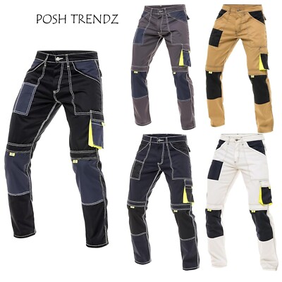 Herren Cordura Arbeitshose strapazierfähige Cargohose mit verstärkten Knietaschen