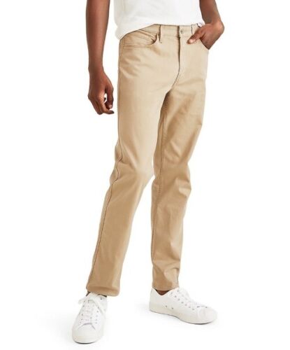 Dockers Men’s Straight Fit Jean Cut All Seasons Tech Jeans Pants-Khaki-33W 30L