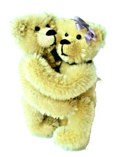 Miniature Collector Teddy Bears Vintage "Embracing Bears" -Artist Made, Handmade