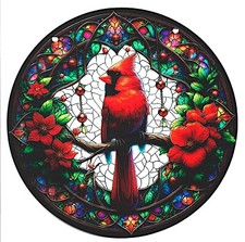 Large Cardinal Suncatcher - Acrylic Window Hanging Decoration  Hang Kit