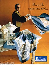PUBLICITE ADVERTISING 065  1995  BEAUVILLE   nappe linge de table
