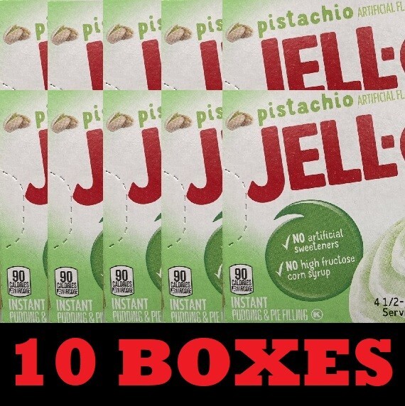 10x Jello PISTACHIO Instant Pudding & Pie Filling Mix Dessert 3.4