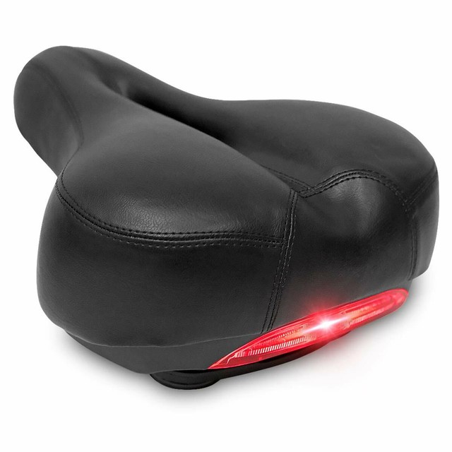 Comodo Asiento GEL para Bicicleta con Luz de Seguridad Posterior e Impermeable
