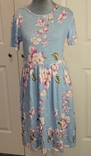 Floral Blue Fit  Flare Sumner Dress NWT Medium