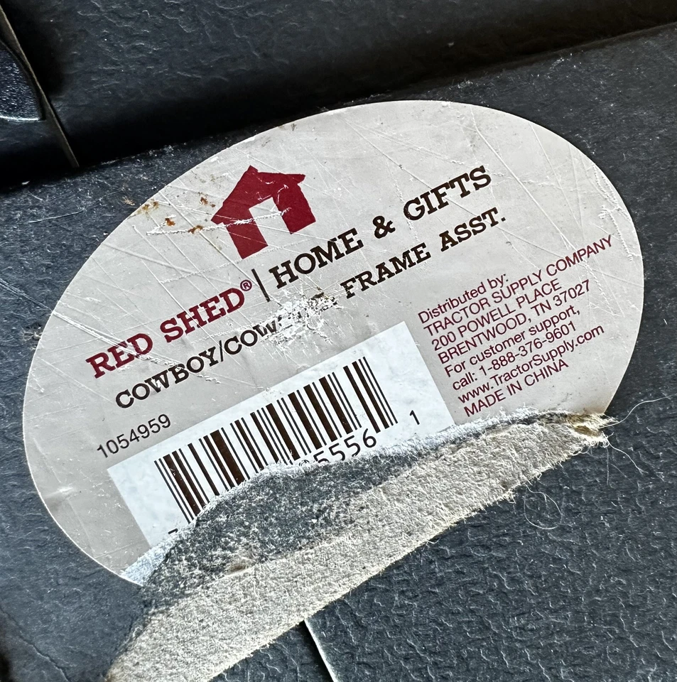 Marco de fotos cobertizo rojo 4x6 marrón plata rosa herradura diseño occidental VAQUERA NUEVO Foto 4 de 4