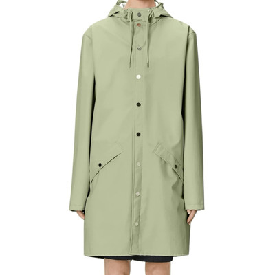 RAINS HOODED LONG RAINCOAT, UNISEX, MINT GREEN, small