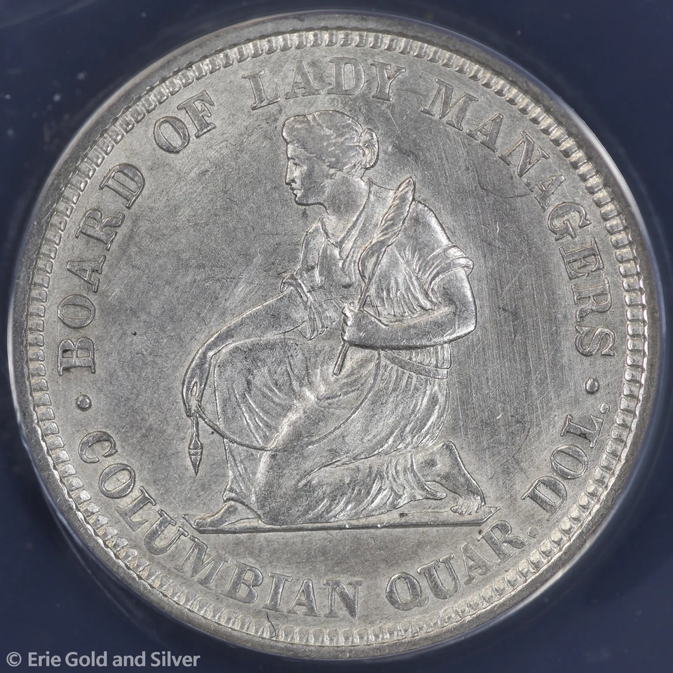 1893 25c Silver Columbian Exposition "Isabella Quarter" ANACS AU 58 Details - Image 4 of 4