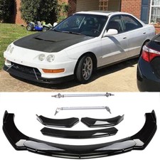 Front Bumper Lip Splitter Spoiler Kit Glossy Black For 94-97 Acura Integra Gs Rs
