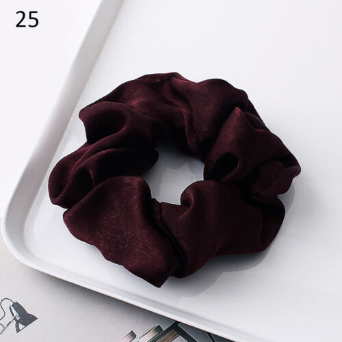 3PCS Elastic Hair Bands Satin Silk Scrunchies Solid Ponytail Hair Ties Rope* ♢ - Bild 61 von 116