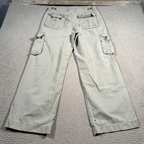 Salopette vintage marca Lucky pantaloni cargo uomo 33x30 verde invecchiato grunge Y2K - Foto 2 di 14