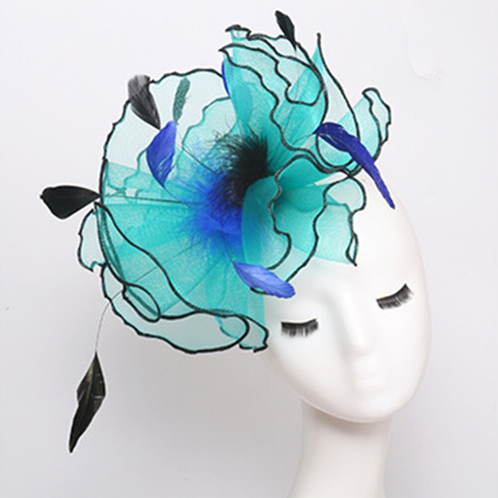 Haozaikeji Cappello Fascinator Per Donna Con Fiori E Piume – 20x18x10 Cm, Clip Per Capelli, Per Matrimoni, Derby, Cocktail E Feste A Tema