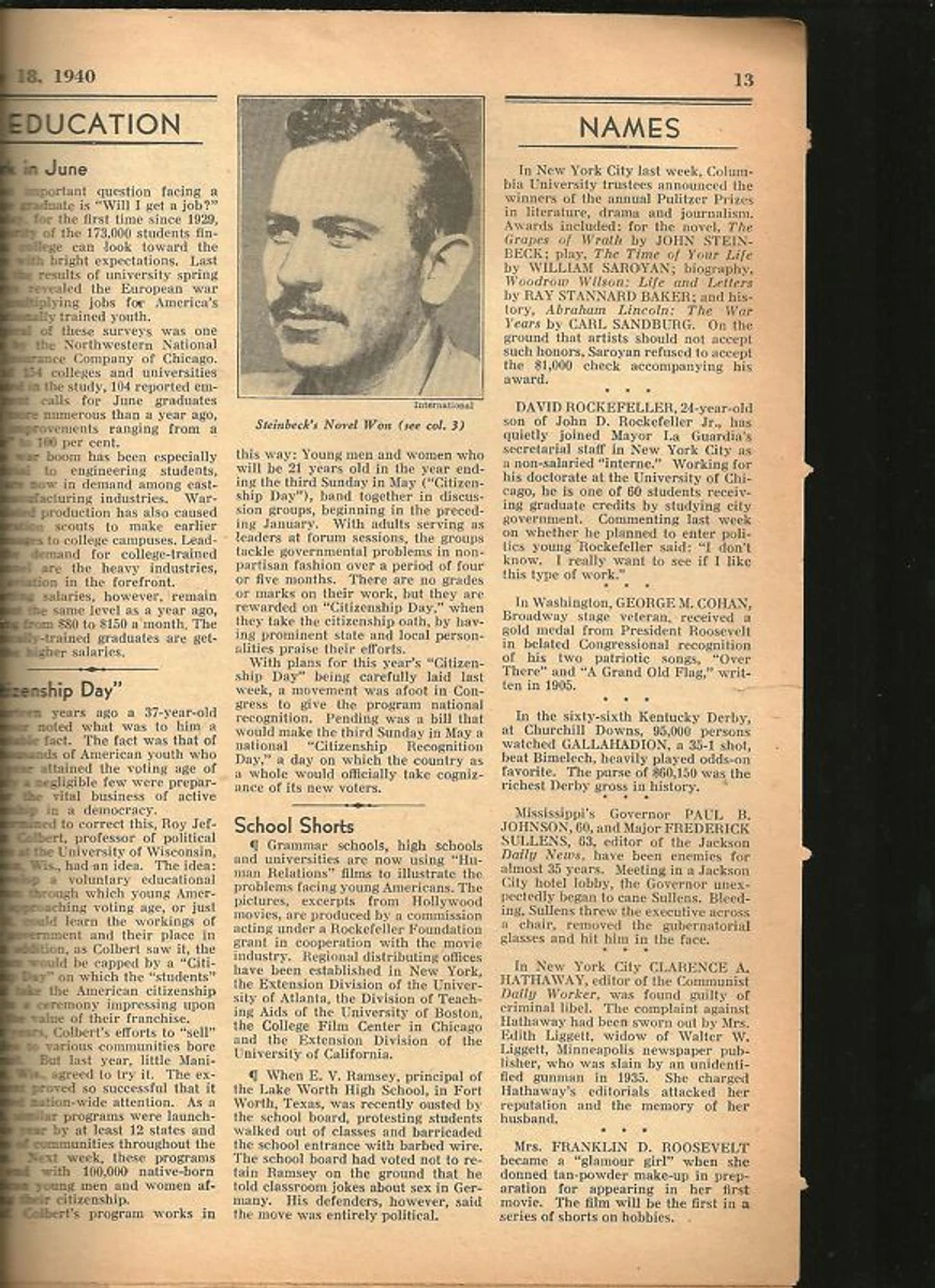 John Steinbeck Pulitzer Prize