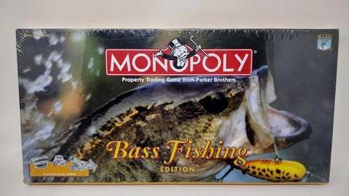 Vintage Monopoly Bass Fishing Edition Parker Bros Board Game 1998 New & Sealed