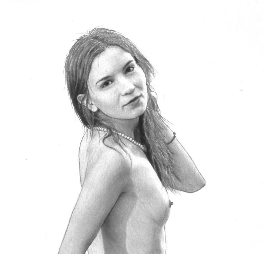 FIGURA FEMENINA DESNUDA Original Grafito DIBUJO A LÁPIZ NUDISTA DESNUDO ARRIESGADO Foto 3 de 4