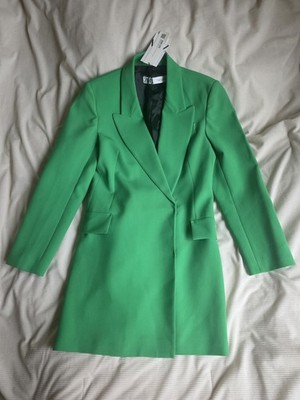 green emerald velvet dress Zara Green Blazer Dress Size L 12 – Follow The Clothes main image 0
