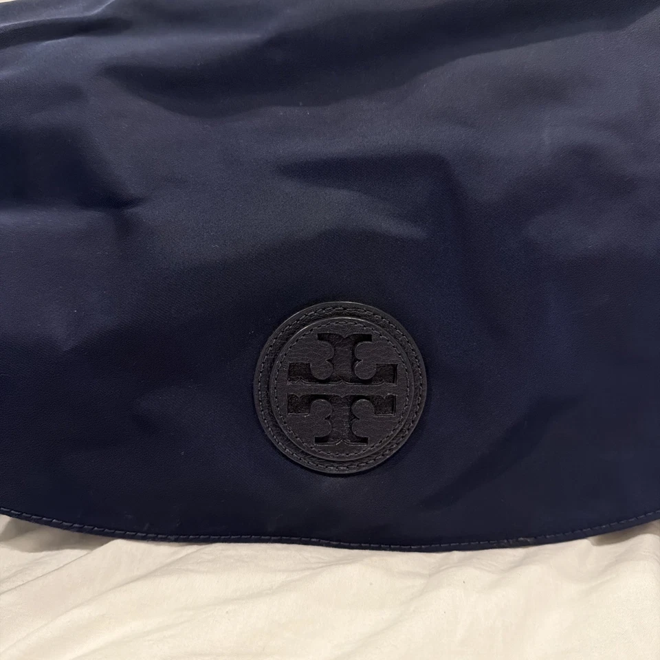 Bolso Bandolera Ajustable Tory Burch Billy Nylon Mensajero Pañales Bebé Azul Foto 4 de 4