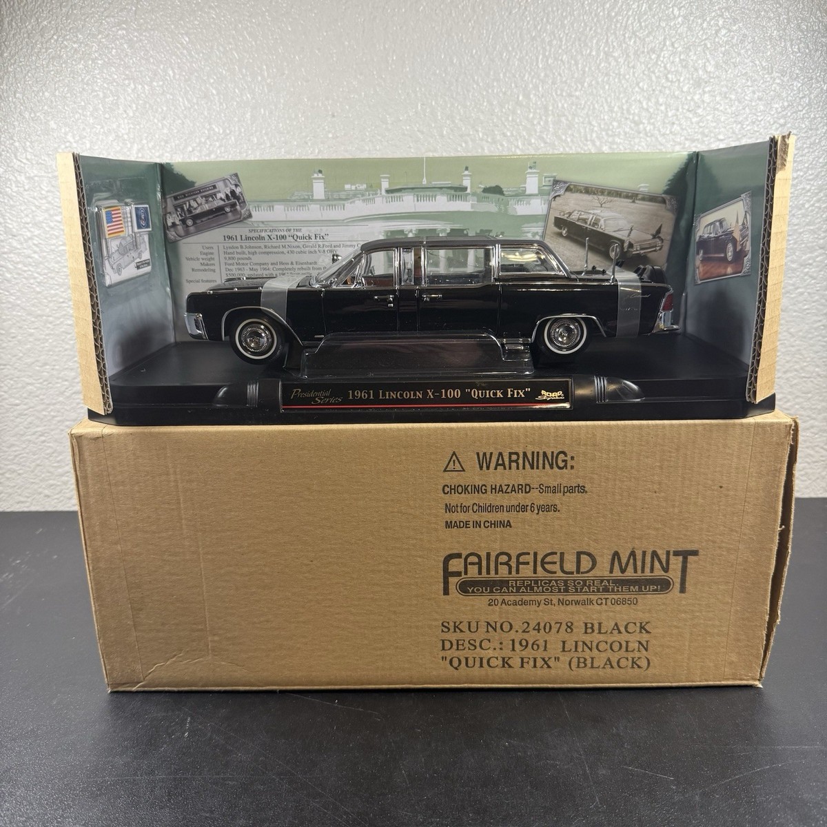 Fairfield Mint 1961 Lincoln X-100 Quick Fix Presidential Limo