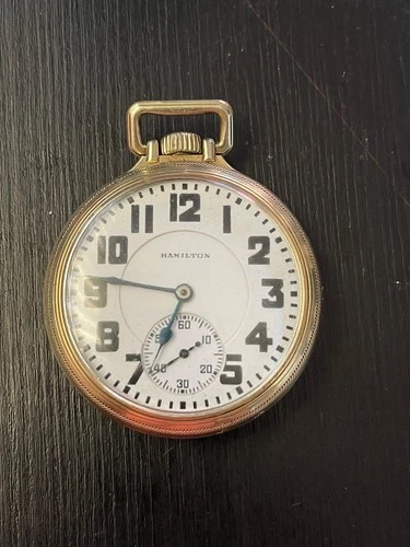 Hamilton Open Face 14k Gold Filled Antique Pocket Watch 5pos 21 Jls RR 1930