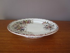 Compotier /Plat à Gâteaux  Terre de Fer S & G Modèle Jasmin décor polychrome