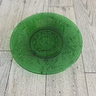Vtg Anchor Hocking Forest Green Glass Sandwich Dessert Plate Emerald 4.5”