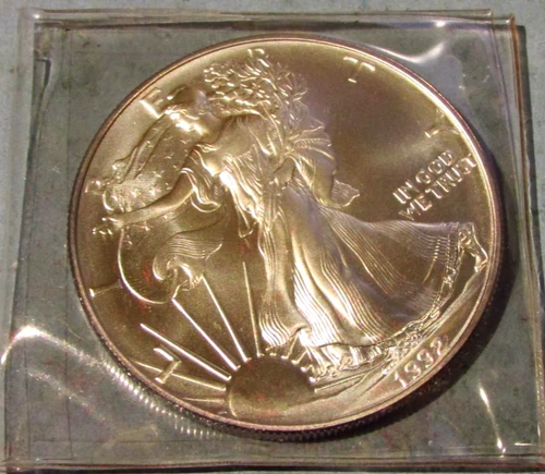 1992 American 1 oz SILVER EAGLE  .999 Fine Silver BU Bullion US Coin
