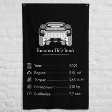 Tacoma TRD Truck 2021 Car Silhouette Flag 3x5 ft Garage Banner Wall Decor