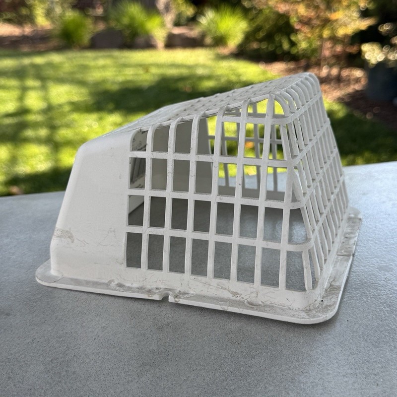 Deflecto Vent Hood for Vented Dryer, White Plastic Exterior Vent Cover