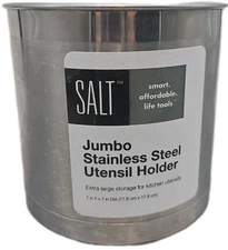 Salt Bed Bath & Beyond Jumbo Stainless Steel Kitchen Utensil Holder 7"x7" [107] 