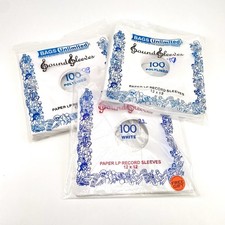 Bags Unlimited Lot of 218 Paper Sound LP Record Sleeves 12" Polylined White