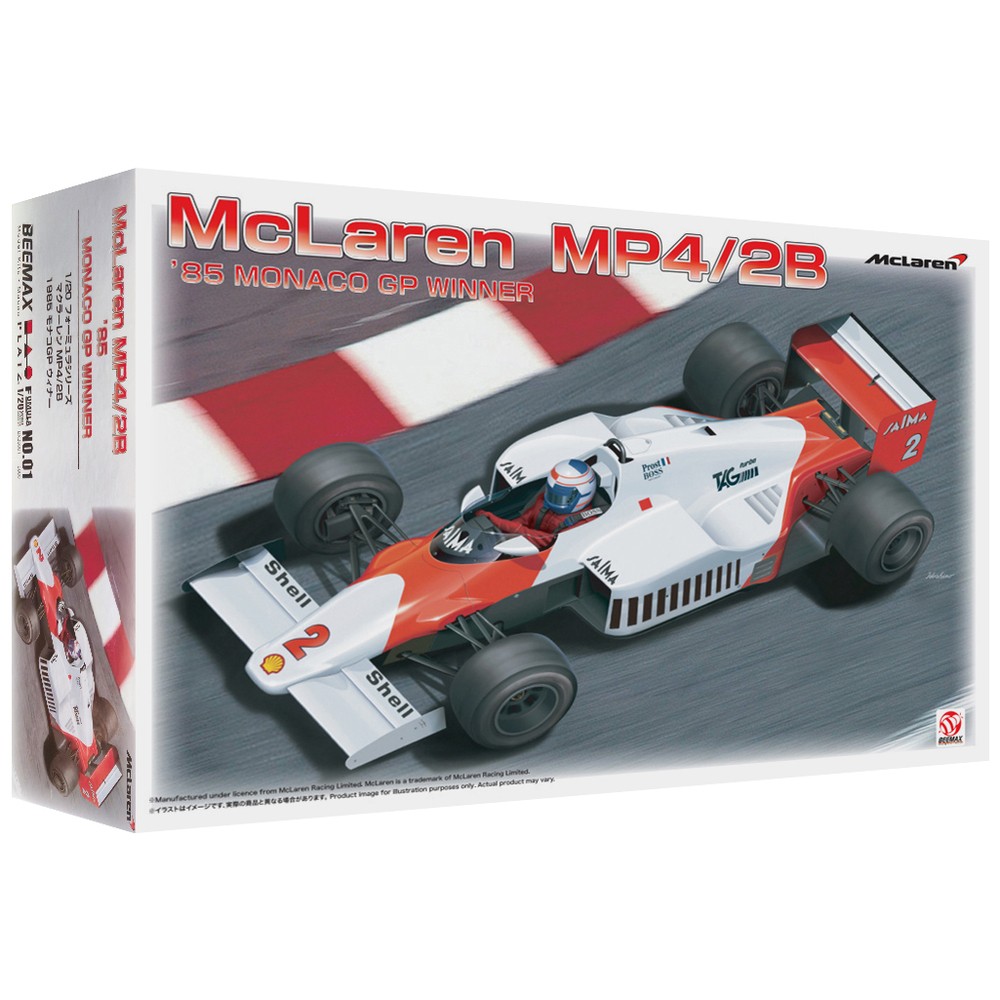 Beemax 1/20 McLaren MP4/2B Model Kit 1985 Monaco Grand Prix Winner