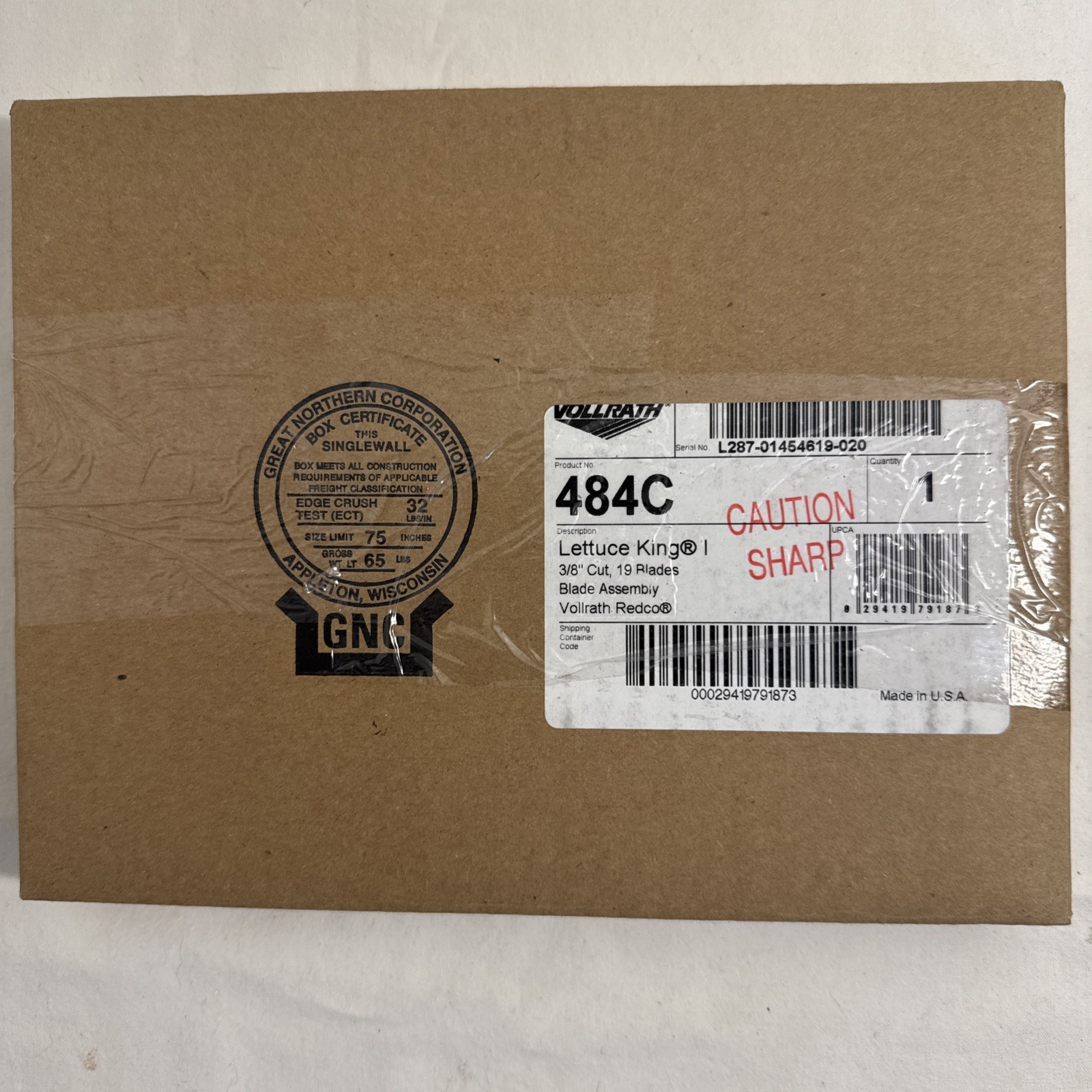 Vollrath 484C 3/8 in Lettuce King I® Blade Assembly Brand New 