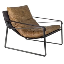 Moe's Home Collection Connor Club Chair - Leather Lounge Chair