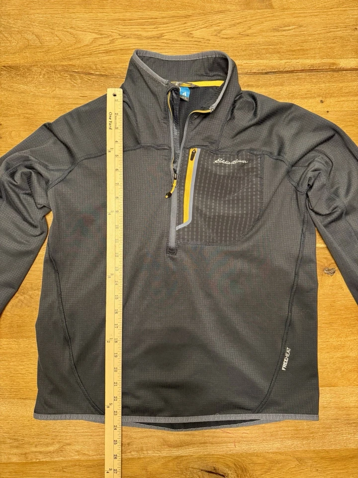 Eddie Bauer First Ascent 男式网格抓绒灰色中号长袖 — 第 3/4 张图片