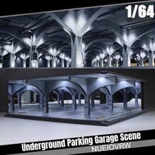Diorama 1/64 Diecast Car Garage Model LED Light Parking Lot Scene Display Toy US