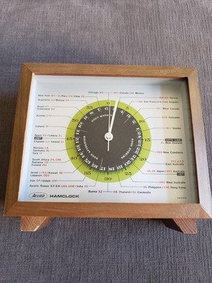 VINTAGE ALLIED RADIO TRIO HAMCLOCK WORLD TIME CLOCK JAPAN HC-1 VG
